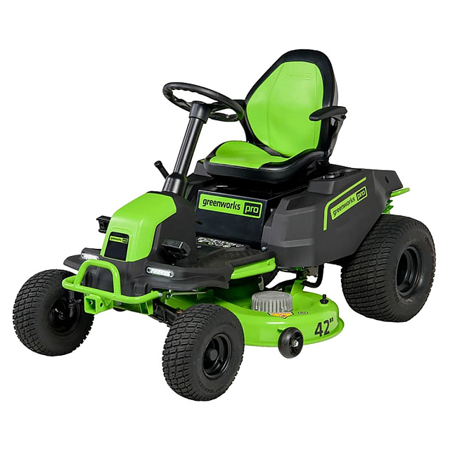 Трактор садовый Greenworks GC82LT107 82V (107 см) бесщеточный аккумуляторный с 6хАКБ 8 Ач + 3хЗУ G82C2