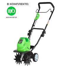 Культиватор аккумуляторный Greenworks G40TL 40V (20/25 см) c АКБ 5 Ач, без ЗУ