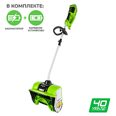 Greenworks GD40SS бесщеточный, 40V с АКБ 2 Ач USB + двойное ЗУ 4А