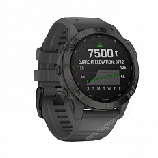 спорт Часы Garmin Fenix 6 Pro Solar черный с серым ремешком