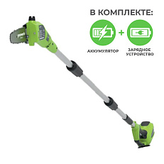 Greenworks G24PS20K4U, 24V, 20 см, c АКБ 4 А/ч с USB и ЗУ