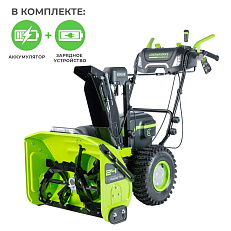 Greenworks GD82ST56 снегоуборщик бесщеточный, 82V с 3хАКБ 2.5 Ач + ЗУ 24А